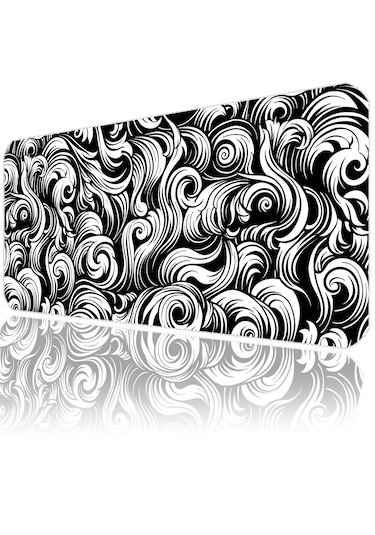 İlyuka Mousepad 90x40cm Büyük Boy Xxl Black And White Abstract
