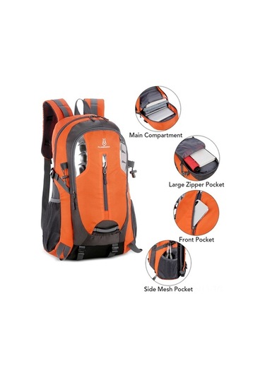 Novahub Kamp, Yürüyüş & Seyahat İçin Çok Cepli Nylon Sırt Çantası - Yeşil, Siyah, Mavi, Turuncu Seçenekleri Mavi Mavi