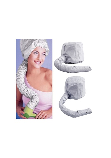 Fosenze Isıtmalı Saç Kurutma Şapkası - Gümüş Renk, El Yapımı Saç Bakım Aksesuarı Gümüş