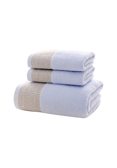 Xiyyadms "3 Parça Pamuk Havlu Seti - 1 Banyo + 2 Yüz Havlusu, Yüksek Emici, Konforlu,  Paketli" Diğer