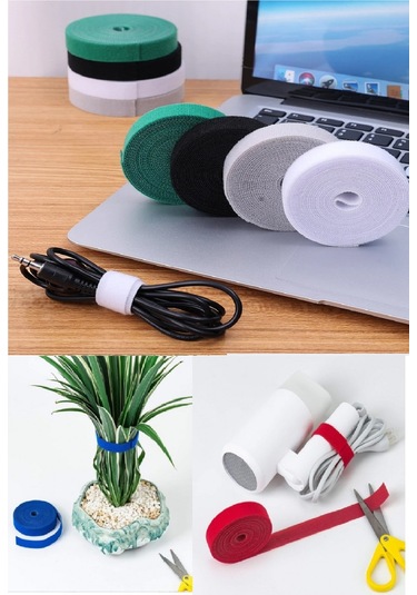 Kesilebilir Kablo Tutucu Kulaklık Fare Airfry Ev Ofis İçin Cırt Sabitleyici Kablo Düzenleyici