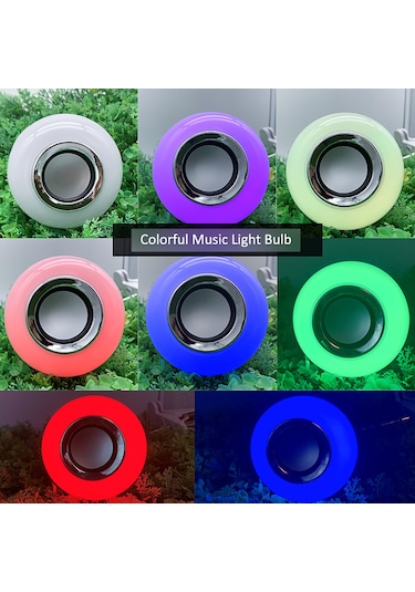 Ximistore9 E27 Akıllı Sesli Işık, Bluetooth Müzik Çalar, App Ve Kumanda İle Renk Ayarı, Ev İçin Stüdyo Işığı 6w