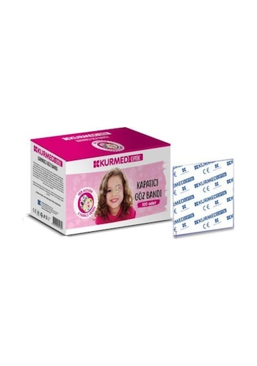 Kurmed Optik Kız Çocuk Göz Kapama Bandı 100 Adet 1 Paket