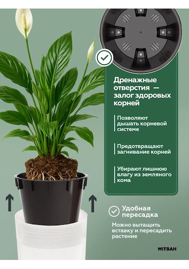 Mıtbah Çiçekler Ve Bitkiler İçin 2 Adet 2,7 Litrelik Saksı 412406254