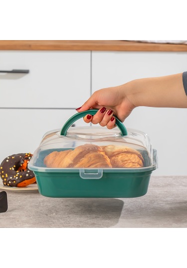 Porsima 1094 Pasta Kek Börek Saklama Kabı Yeşil