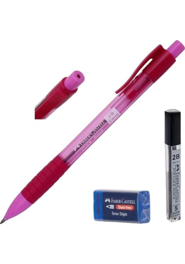F.c 2.0 Mm Sınav Eskiz Uçlu Kalem Seti Versatil Kalem + Silgi + Uç Pembe