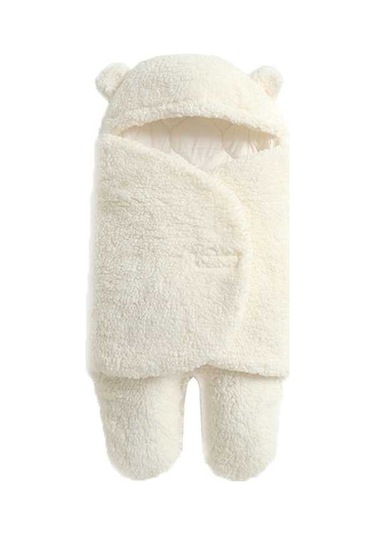 Didadodo Xindoker Yumuşak Tüylü Bebek Kundağı - 0-3 Aylık Bebekler İçin Kışlık Uyku Tulumu Beyaz, Renkli Desen Seçenekleri Beyaz