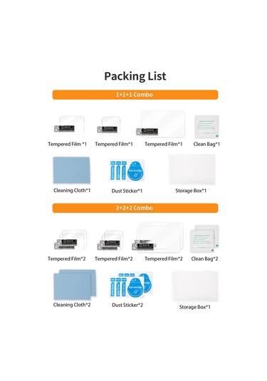 Gopro Hero13 Siyah Sunnylife 3'ü 1 Arada Lens Koruyucu Ön Ve Arka Ekran Temperli Cam Filmleri İçin, Miktar: 2 2 2 Takım Diğer