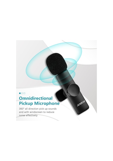 Andoer Onetriggertwo Mini 2.4g Kablosuz Mikrofon Sistemi 2 Verici + 1 Alıcı Klips