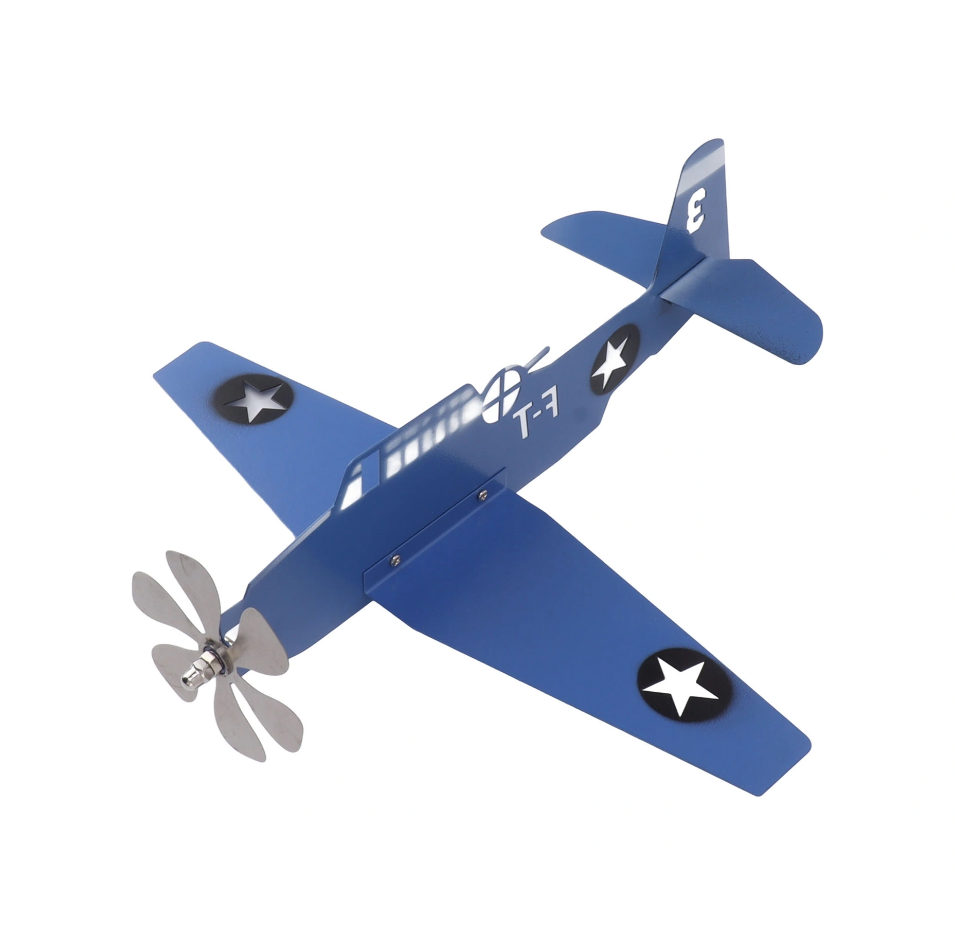 Geeroyoo Mavi Uçak Rüzgar Yön Göstergesi - Demir Ve Paslanmaz Çelik Bahçe, Teras, Çatı Dekorasyonu Hediyelik