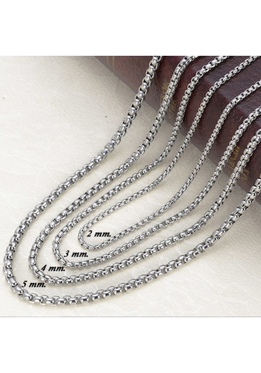 Chavin Gri 60 Cm. 3 Mm. Erkek Çelik Zincir Dr01 (478253903) Beyaz