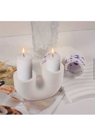 Dekoratif U Şamdan Mumluk Home Design