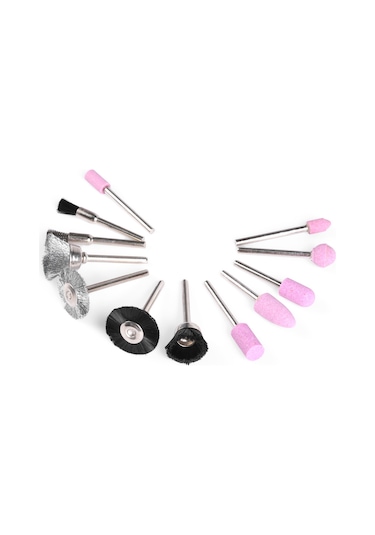 Yifomall 12 Adet 3mm Uç Çaplı Elektrikli Freze Aksesuar Seti - Taşlama, Kesme Ve Parlatma İçin Zımpara Ve Fırça Uçları