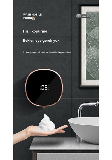 Novahub Dokunmasız Köpük Sabunluk, Otomatik Sensörlu, Beyaz Duvara Montaj Beyaz