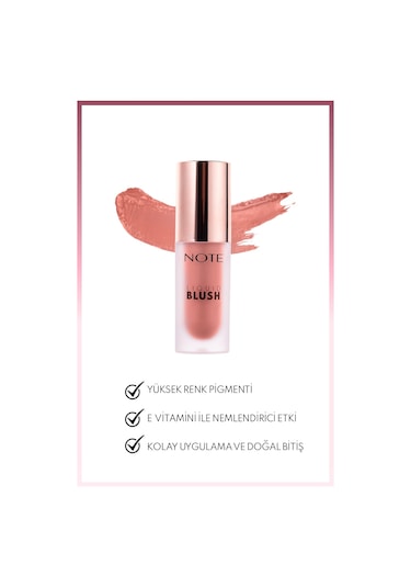 Note Cosmetique Liquid Blush Nemlendirici Etkili Likit Allık - 40 Rose
