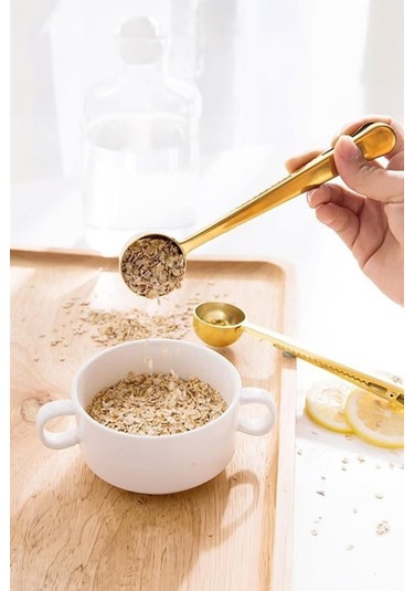 Gold Paslanmaz Çelik Mandallı Ölçü Kaşığı 15 Ml Altın Rengi