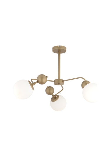 Florit 3'lü Eskitme Beyaz Camlı Modern Mutfak Yatak Odası Salon Avize