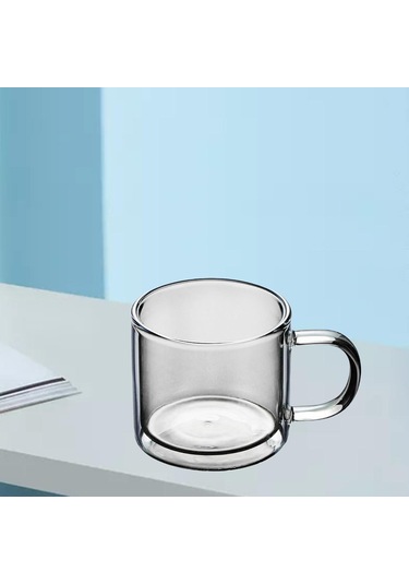 Homyl 250 Ml Cam Bardak Şampanya İçme Bardağı Yuvarlak Gri Gri