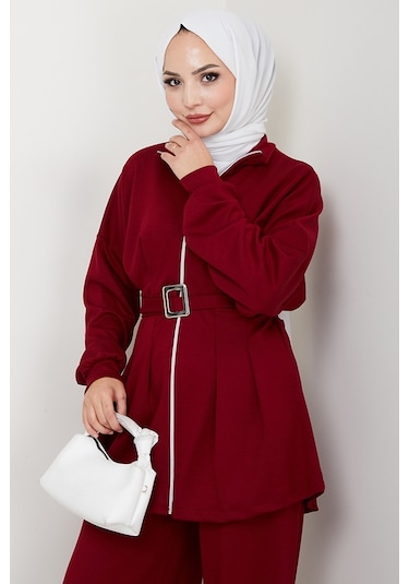 Dilsa Kemerli Oysho İkili Takım 1607 - Bordo Bordo