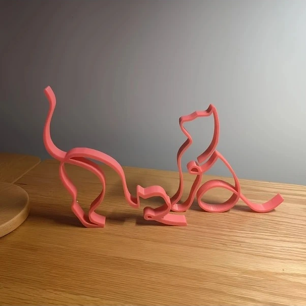 Trendooze Mermer Koleksiyon Heykeller - Çizgi Kediler Cloud011 2 Minimalist Noel Cadılar Bayramı Dekor