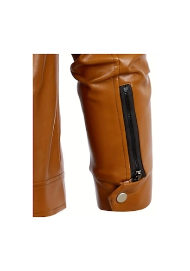 Hakiki Kuzu Derisi Taba Renk Erkek Spor Ceket Taba