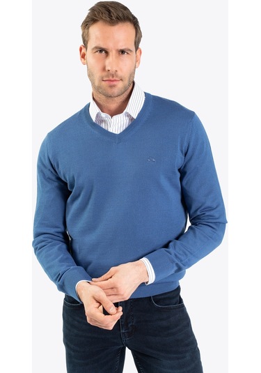 Karaca Erkek Regular Fıt Triko Kazak-koyu Mavi 113301003-237 Koyu Mavi