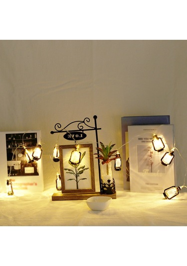 Honmex 1.5m 10 Led Kerosene Flaşlı Sürekli Aydınlatma Noel Dekorasyon Lambası, 2xaa Pil İle Islak Beyaz Işık Ilık Beyaz