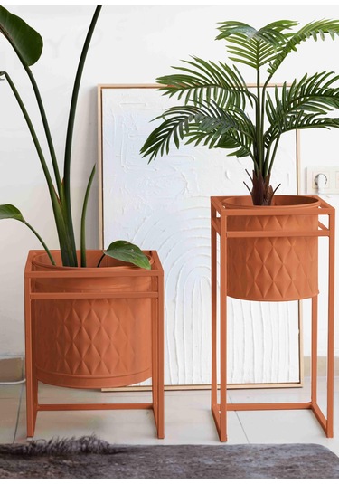 The Mia Prizma Vazo & Saksı Terracota 45x35x35 Cm
