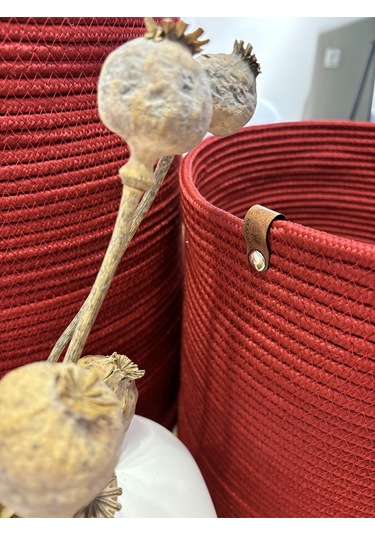 Rover Çok Amaçlı Düzenleyici Sepet, Saksılık, Organizer 3'lü Set Kırmızı