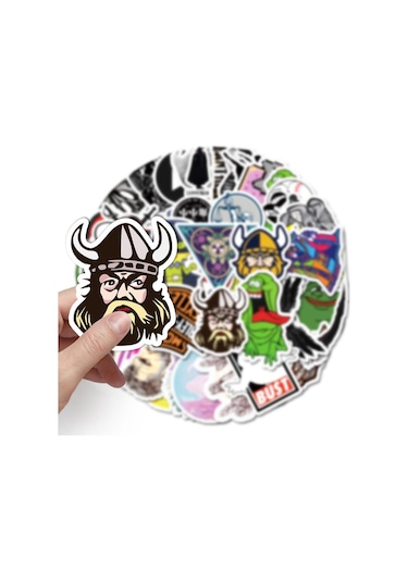 Cajuart 50 Adet Tekrarsız Karışık Stil Modern Pvc Sticker 016