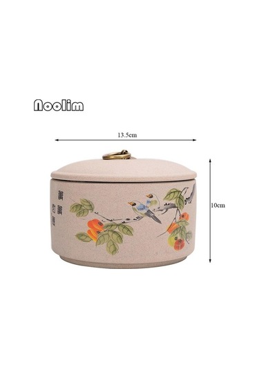 Pazly Seramik Çay Caddy Büyük Mutfak Gıda Mühürlü Depolama Tankı Taşınabilir Seyahat Ambalaj Kutusu Teneke Baharat Kavanoz B 13.5x10cm Diğer