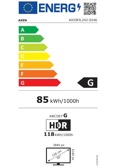 Axen AX50FIL242 50" 4K Ultra HD WebOS Smart LED TV