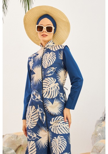 Tam Kapalı Tesettür Mayo Deniz Mayosu Td223-518 Lacivert