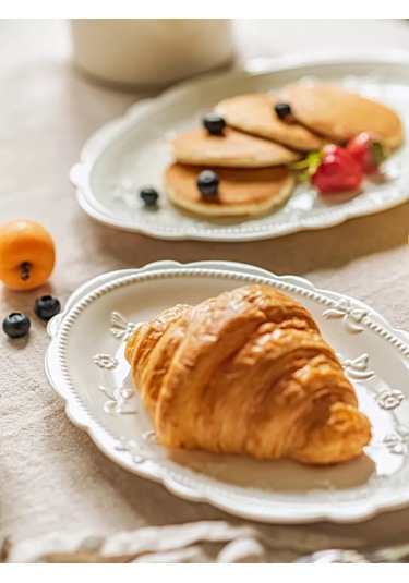 Roomi Seramik Ovül Tabak 25 18 Cm Desenli, Vintage 239470931 Beyaz