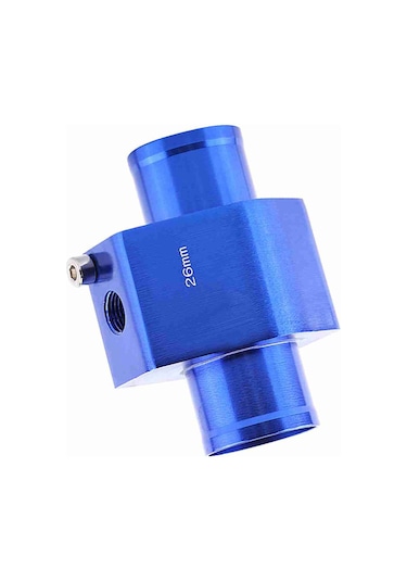 Kosona Araçlar İçin Su Sıcaklığı Ölçer Bağlantı Borusu 28mm - Mavi, Anodize Metal, Aşırı Isınmayı Engeller, Evrensel Uyumlu
