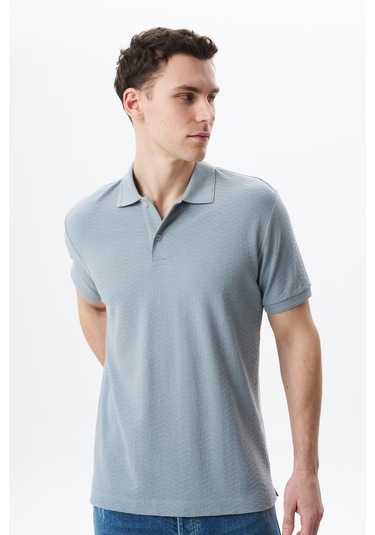 Arma Erkek Basic Regular Fit Jakarlı Süprem Polo Yaka Tişört Y29374356402 Gri