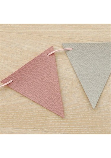 Yaleker Piknik Ve Kamp İçin 3 Metre Deri İpli Pembe Bayrak Seti 12 Adet Bayrak Pembe