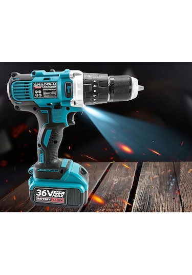 Anadolu Strong ANS1054-M 36V 5Ah Li-ion Çift Akülü Darbeli Matkap Vidalama Seti