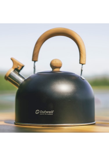 Outwell Tea Break Kettle Lux 1.8 Litre M Black Düdüklü Çaydanlık Demlik Siyah