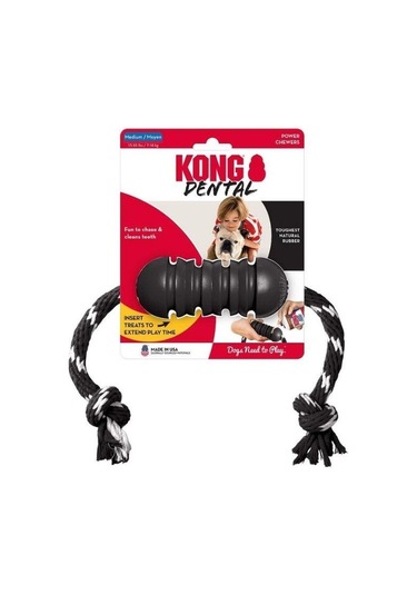 Kong Extreme Dental Diş Temizliği Sağlayan İp Sallantılı Köpek Oyuncağı Ultra Sert M