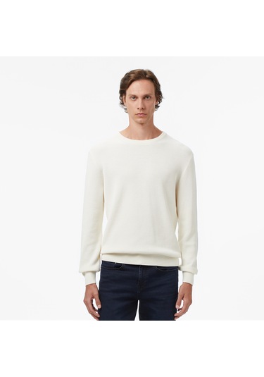 Nautica Erkek Krem Classic Fit Kazak Düz S57212t Krem