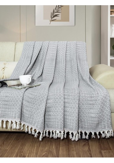 Battaniye Pamuk Riona 180x200 Cm Gri