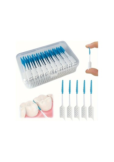 Willowhaven 200 Adet Mavi Diş İpi - Yumuşak Silikon İnterdental Fırça, Etkili Temizlik Ve Hassas Diş Etleri İçin