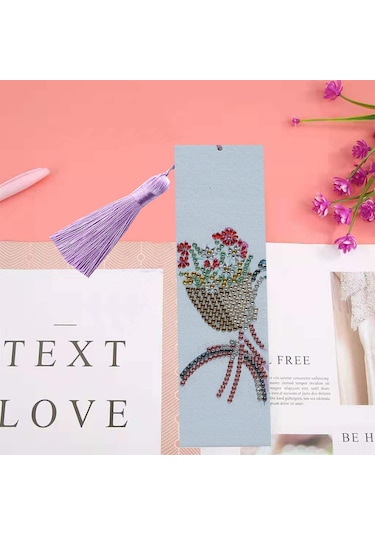 Teltree El Yapımı 5d Pırlanta Boyama Kitabı Ayracı - Renkli Deri Ve Püsküllü Sanat Seti, Hediye İçin İdeal Diğer