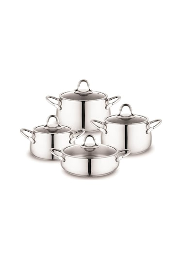 Schafer Trendy Çelik Tencere Seti-8 Parça-Inox 1S734-13002-Inx01