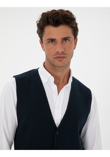 Pierre Cardin Erkek Lacivert Yelek Triko 50317313-vr033 Lacivert