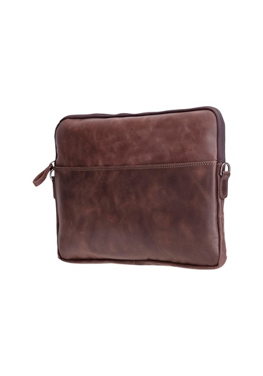 Bloomsleeve Leeds 14" Mahogany Dark Brown Hakiki Deri Laptop & Tablet Kılıfı Kahverengi