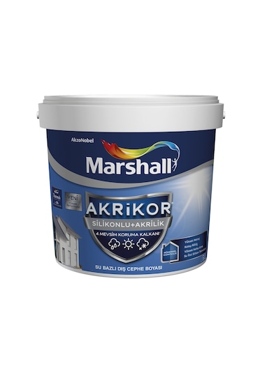 Marshall Akrikor Silikonlu+Akrilik Su Bazlı Dış Cephe Boya 7.5 Lt