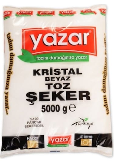 Yazar Poşet Toz Şeker Kristal 6 x 5 KG