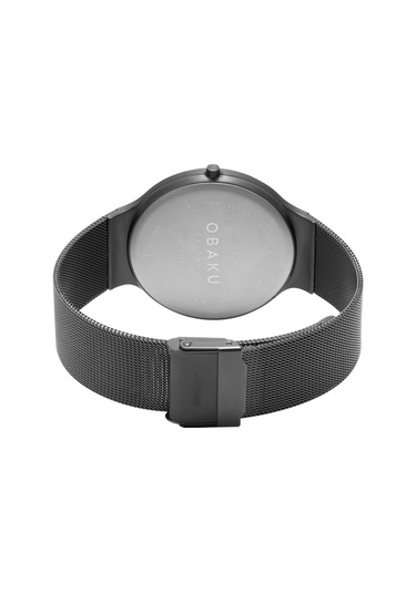 Obaku Denmark V307gxbbmb Quartz Hasır Siyah 40 Mm Erkek Kol Saati Gri